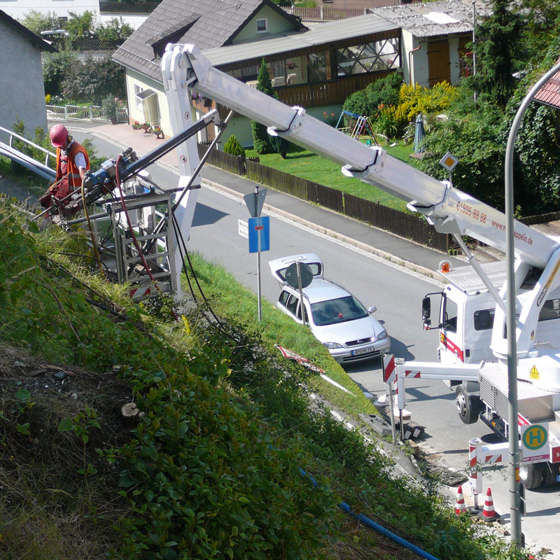 Hangrutsch Wartenfels - Sicherung durch Vernagelung und Vernetzung