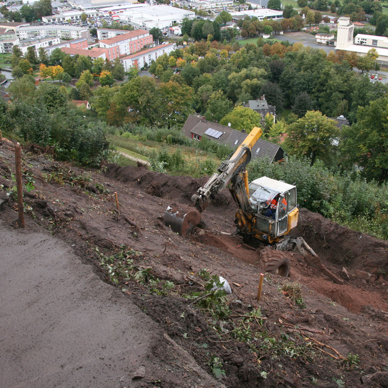 Festungsberg Kulmbach - Hangsicherung durch Erdbetonstützscheiben