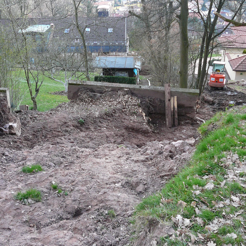 Rehberg Kulmbach - Hangmure durch Wasserzutritt